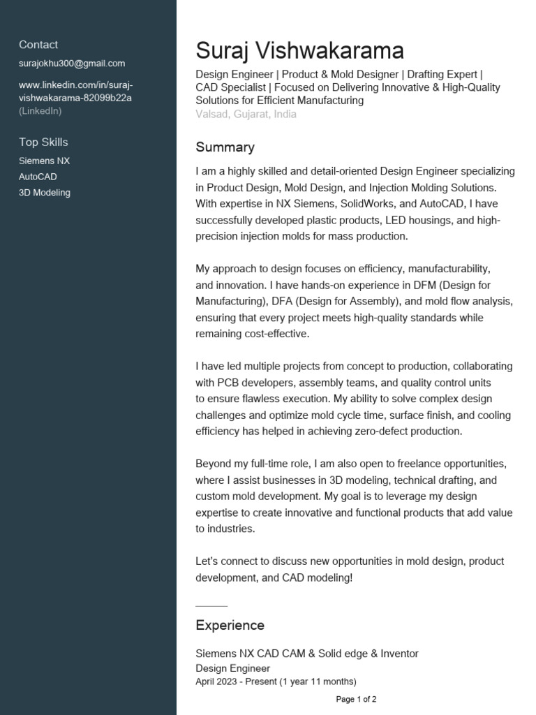 Profile Pdf Computer Aided Design Secondary Sector Of The Economy