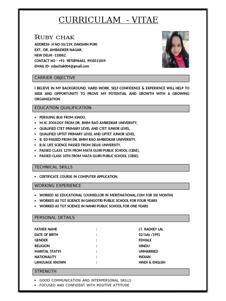 Ruby Chak's Curriculum Vitae | PDF