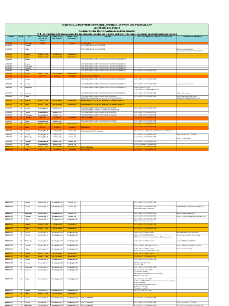 Academic Calendar 2024-25: Key Dates | PDF | Academic Term | Academia