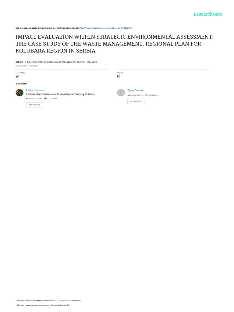 Impact Evaluation of Waste Management Plan | PDF