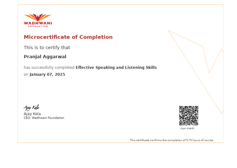 Effective Speaking Skills Certificate | PDF