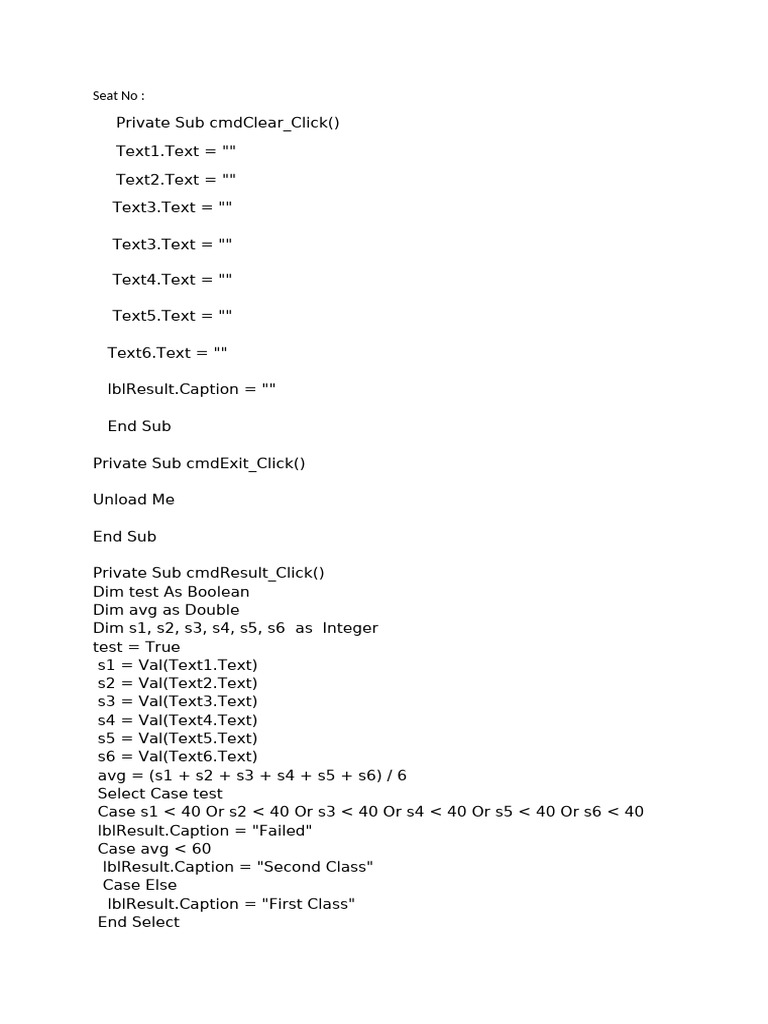 Grade Calculation and Result Display Code | PDF