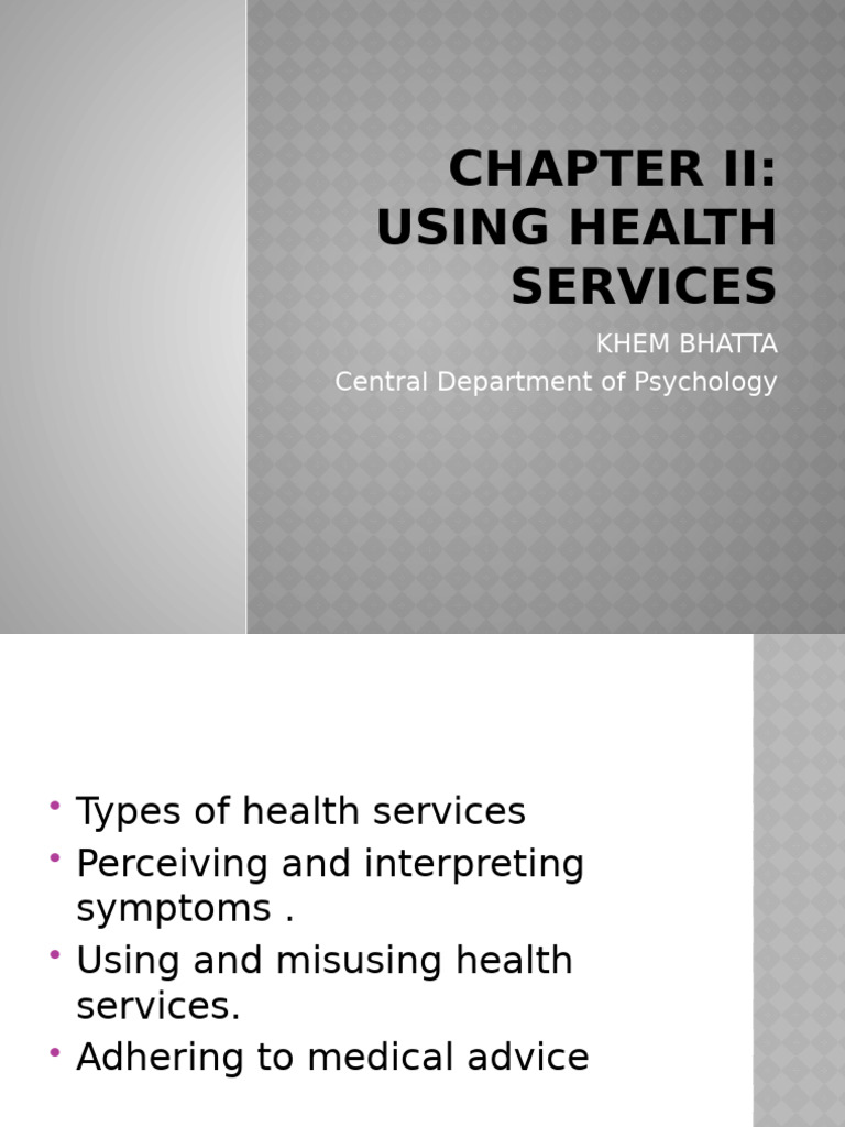 Understanding Health Services and Symptoms | PDF | Pain | Psychology