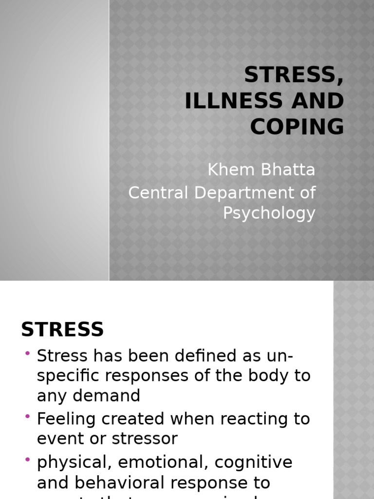 3 Stress Illness and Coping | PDF | Stress (Biology) | Headache