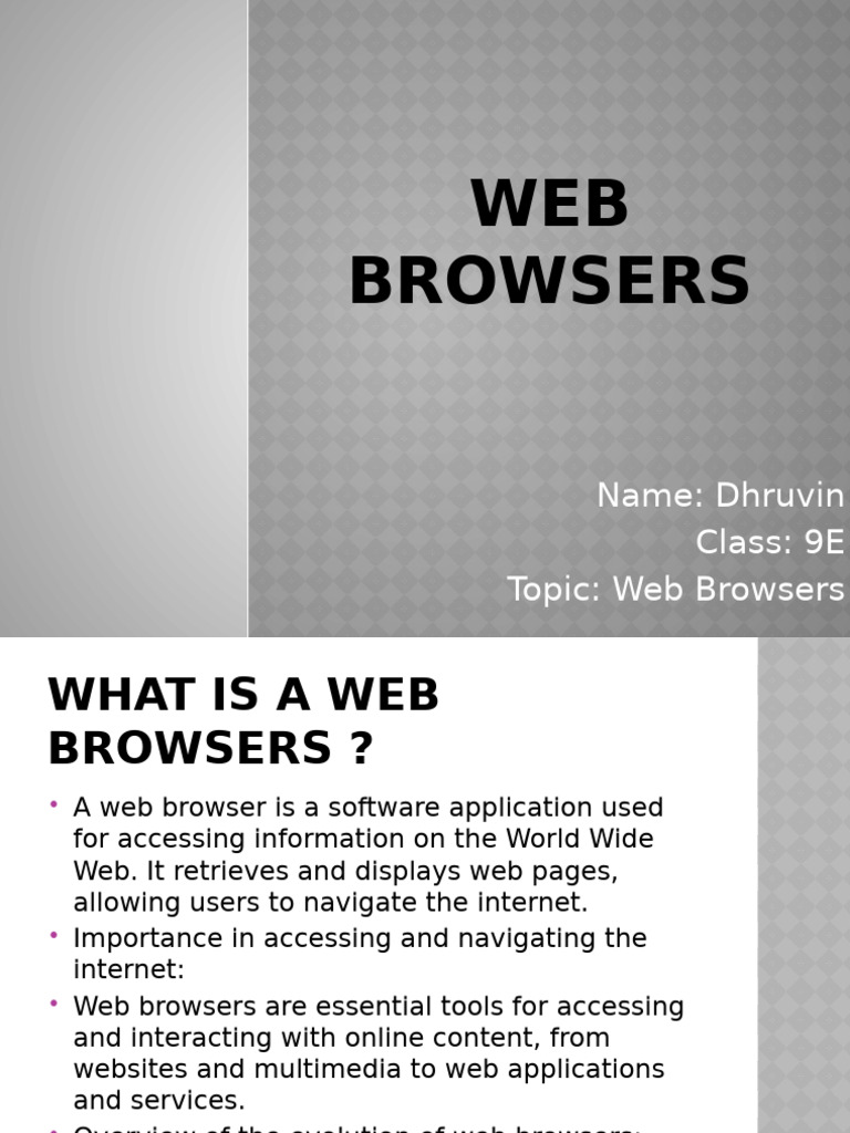 Understanding Web Browsers: Features & Trends | PDF | World Wide Web ...