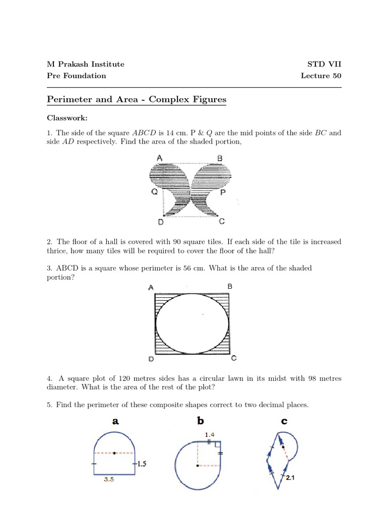 L50-Perimeter & Area-Complex Figures | PDF | Area | Rectangle
