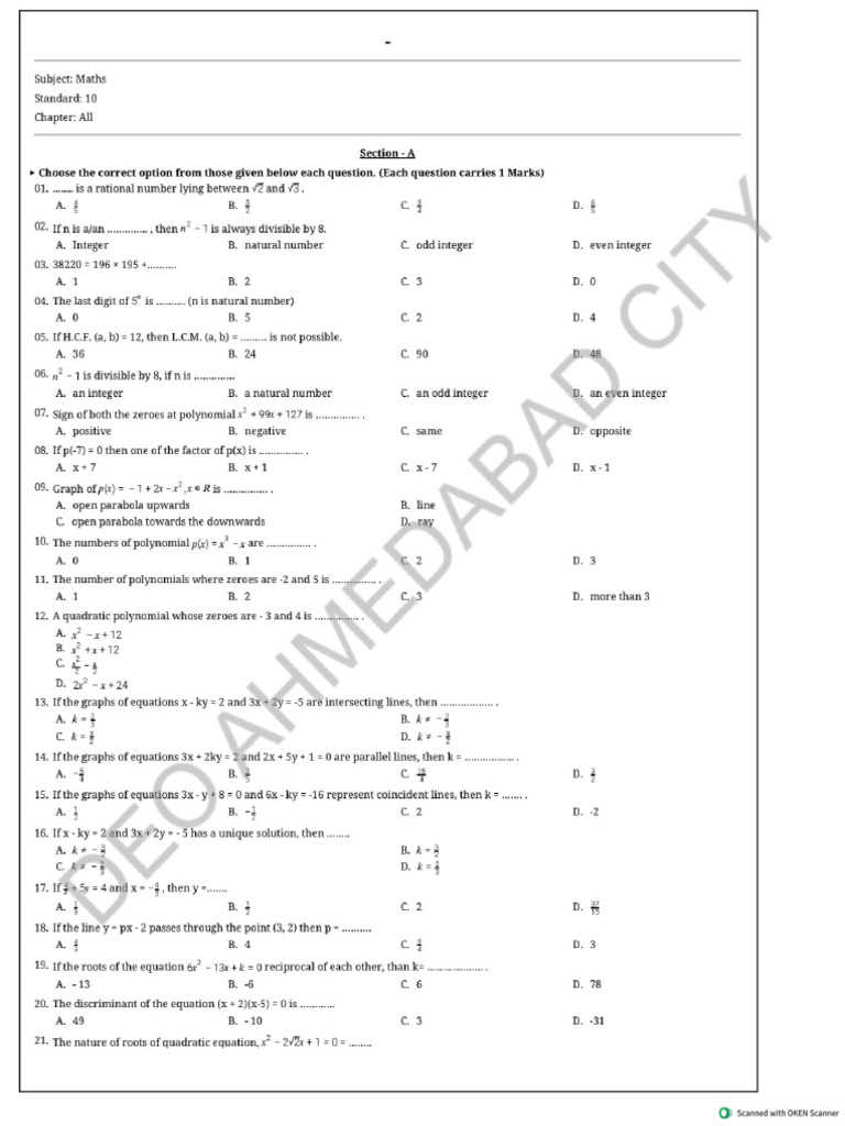 Maths (Standard) | PDF