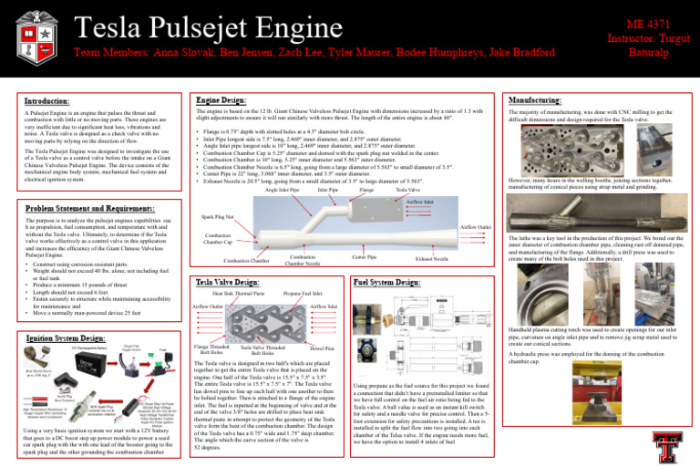 Tesla Pulsejet Engine Design Overview | PDF | Valve | Mechanical ...