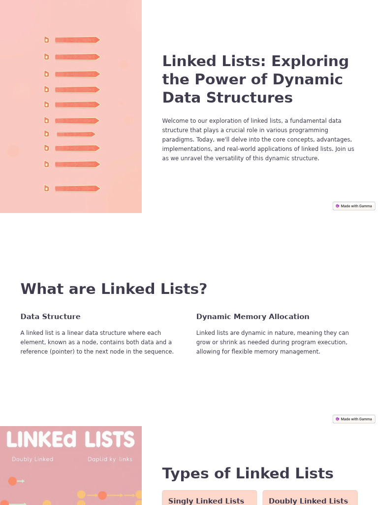 Linked Lists Exploring the Power of Dynamic Data Structures | PDF ...