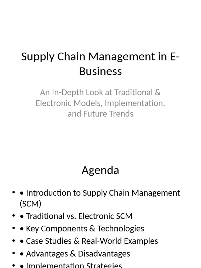 E-Business Supply Chain Management Guide | PDF | Supply Chain ...
