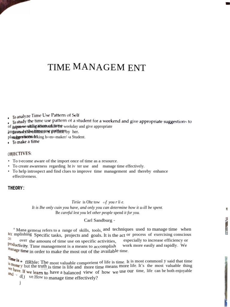 Time Management Practical | PDF