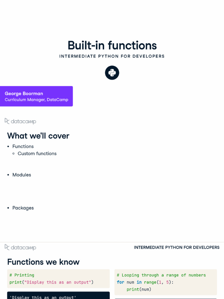 INTERMEDIATE PYTHON FOR DEVELOPERS - Chapr - 1 | PDF