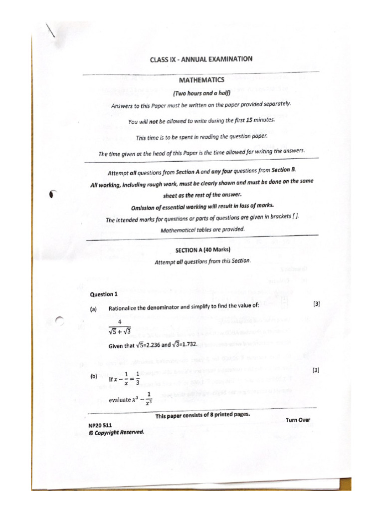 IX - Mathematics - 2nd Term - 2019-20 | PDF