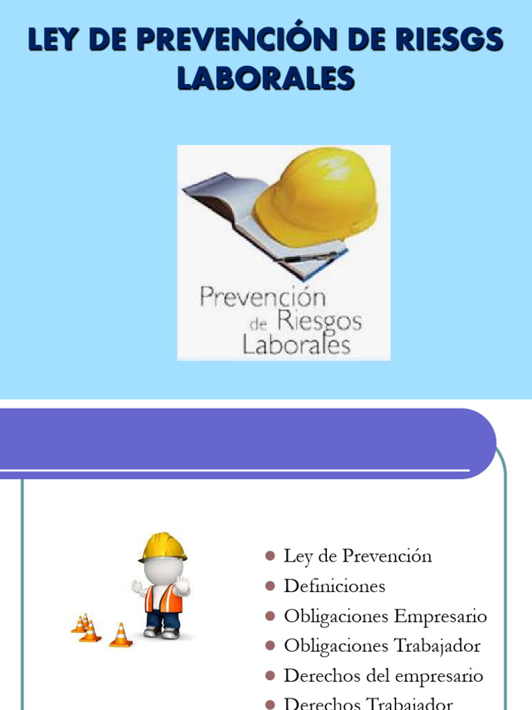 Ley de Prevención de Riesgos Laborales | PDF | Seguridad y salud ...