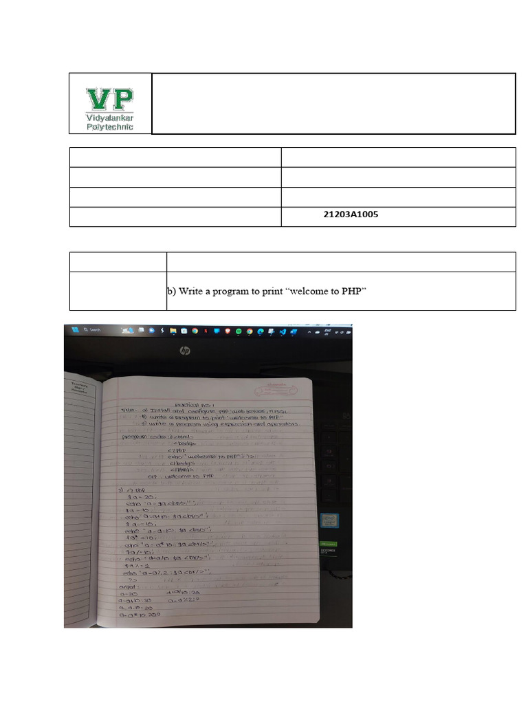 PHP Web Development Lab Guide | PDF