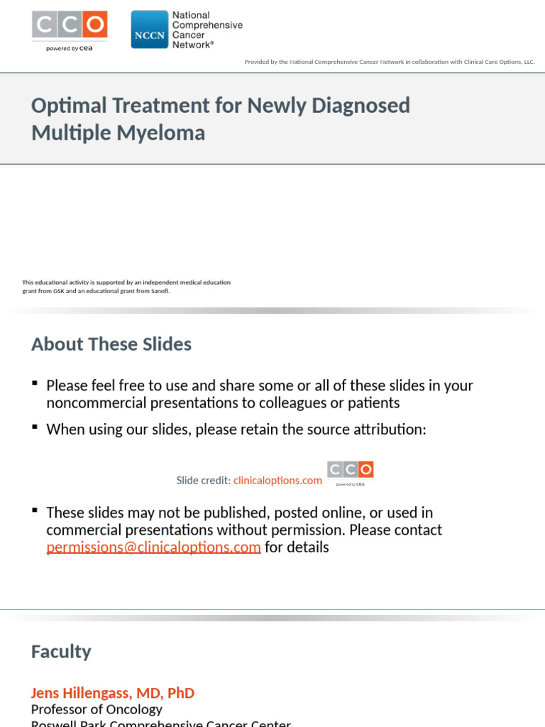 Newly Diagnosed Multiple Myeloma Treatment | PDF | Multiple Myeloma ...