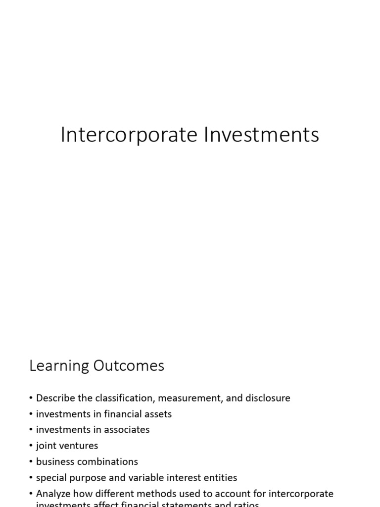 Intercorporate Investments PDF Equity (Finance) Mergers And(01)