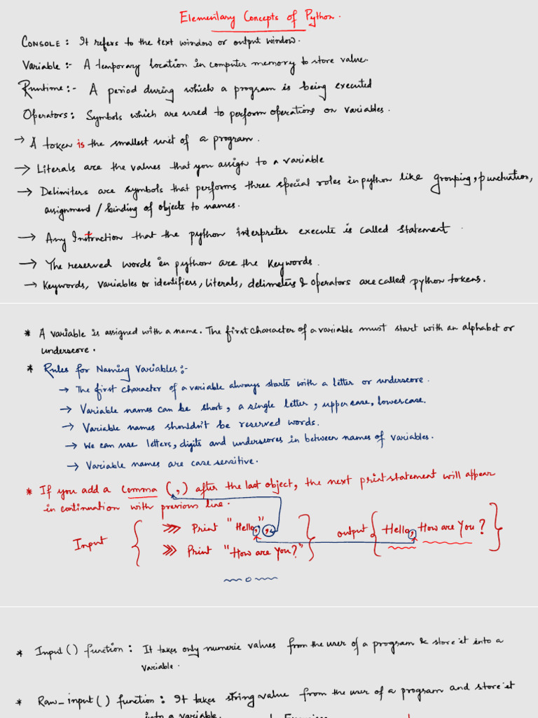 CH - Elementary Concepts of Python | PDF