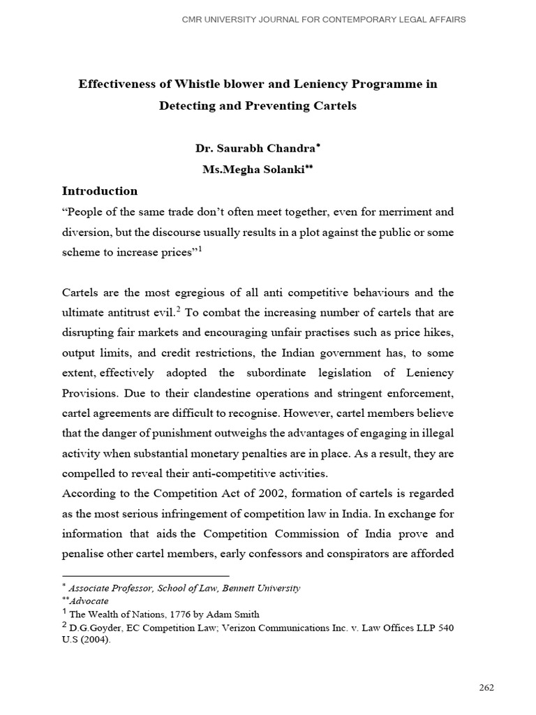 Effectiveness of Whistleblower and Leniency Programme in Detecting and ...