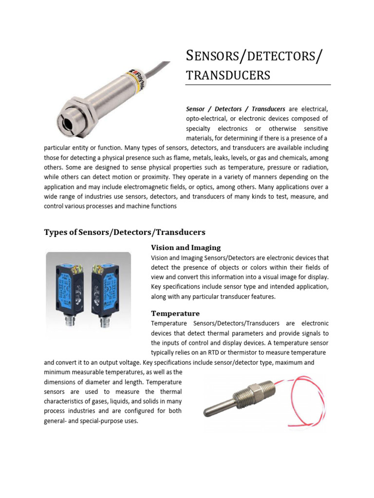 Sensors vs. Detectors Explained | PDF | Sensor | Infrared