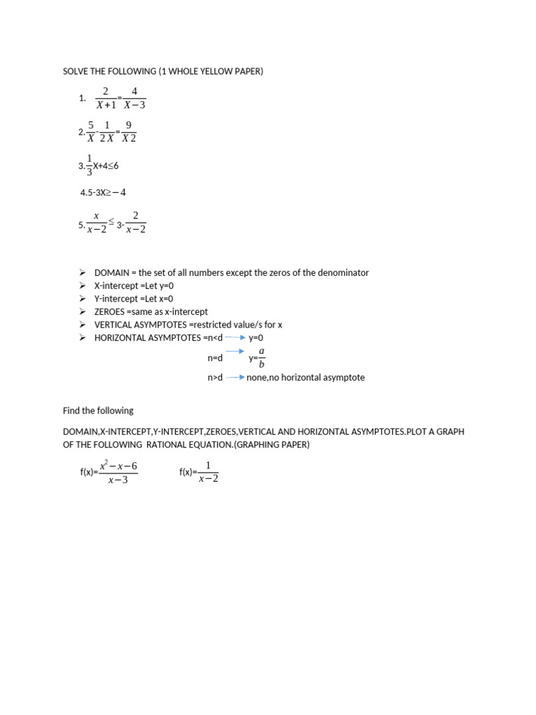 Algebra Problems & Graph Analysis | PDF