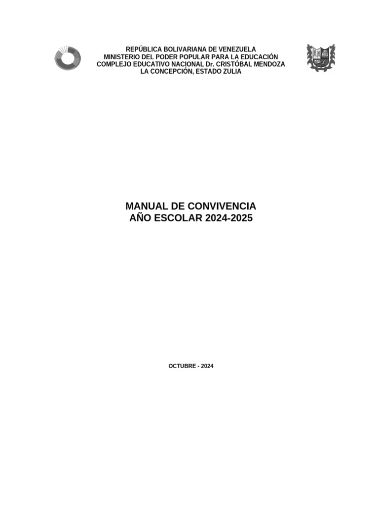 Manual de Convivencia Escolar 2024-2025 | PDF | Plan de estudios ...
