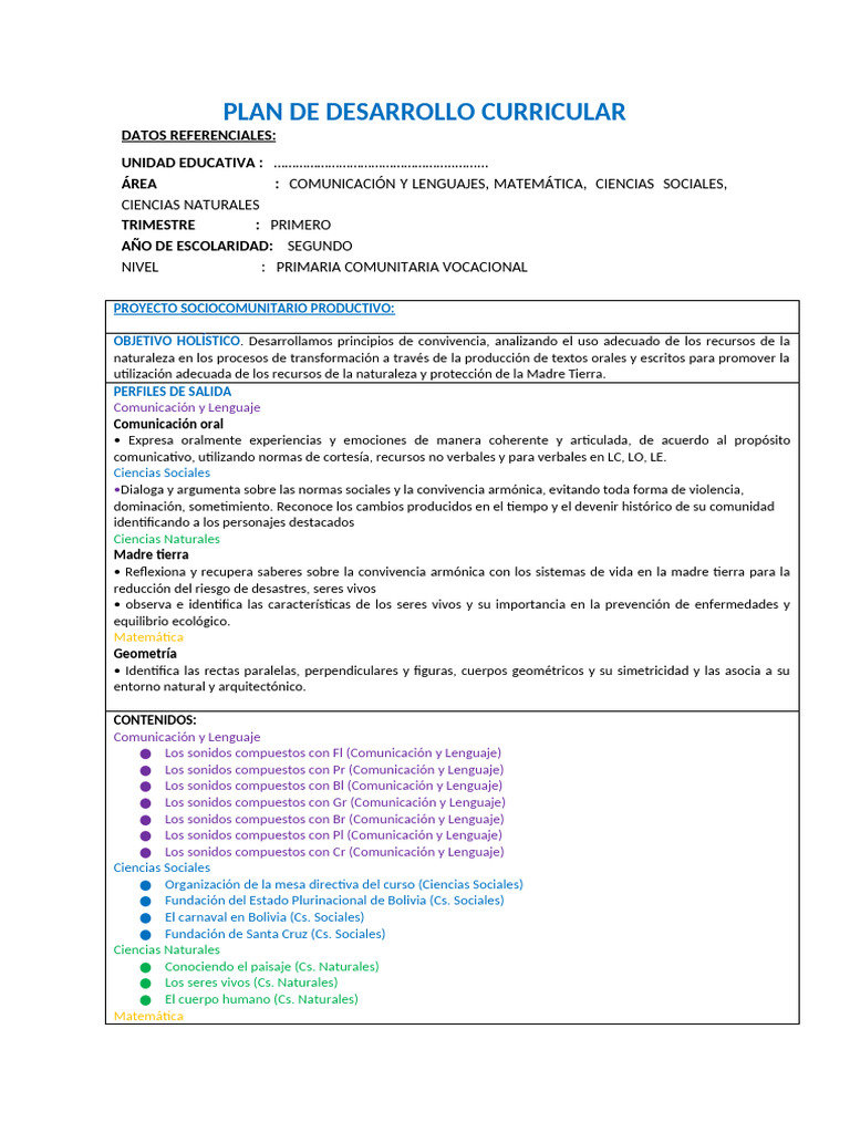 2do de Primaria PDC | PDF | Comunicación | Matemáticas