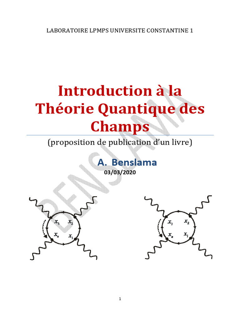 Introduction à la théorie quantique des champs | PDF | Mécanique ...