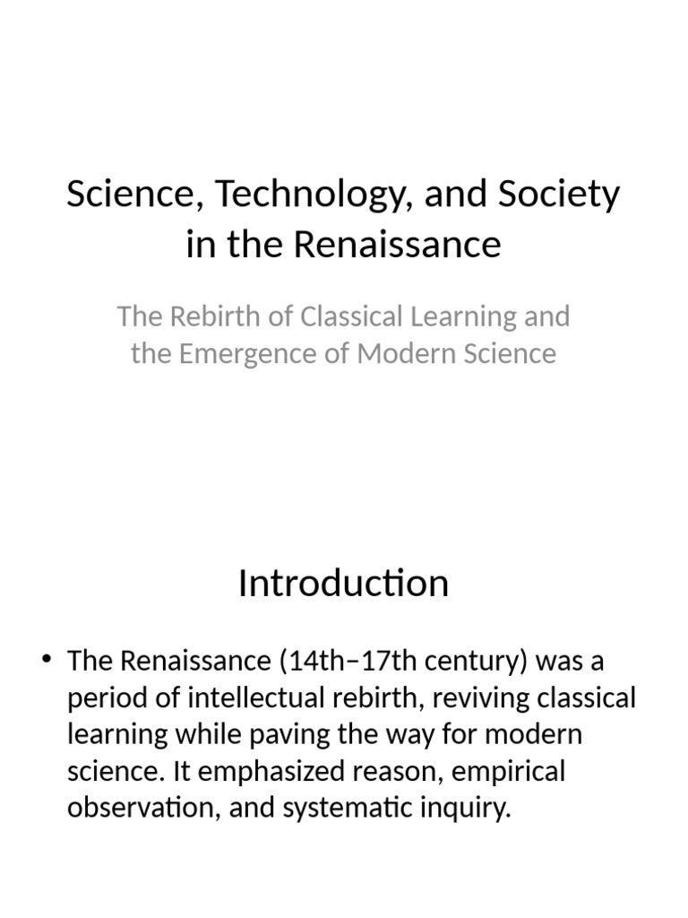 Renaissance Science and Classical Learning | PDF