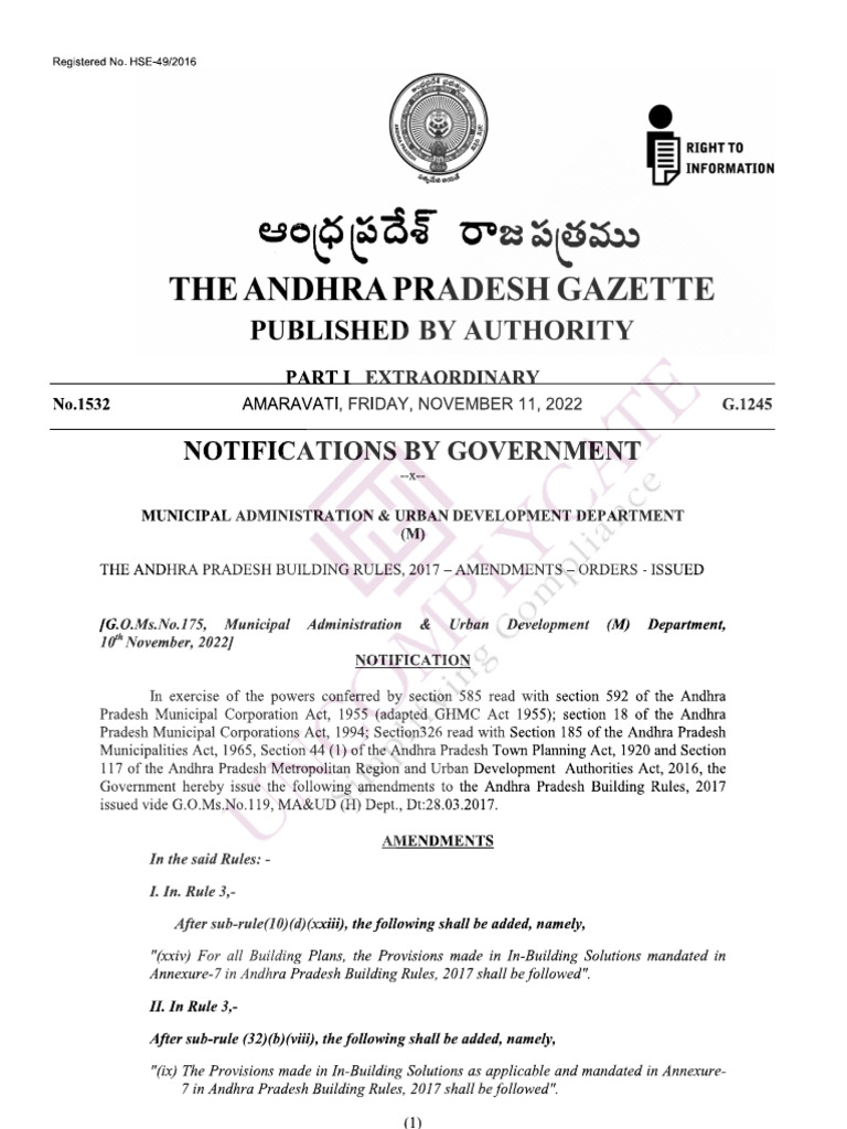 Andhra Pradesh Building Rules | PDF