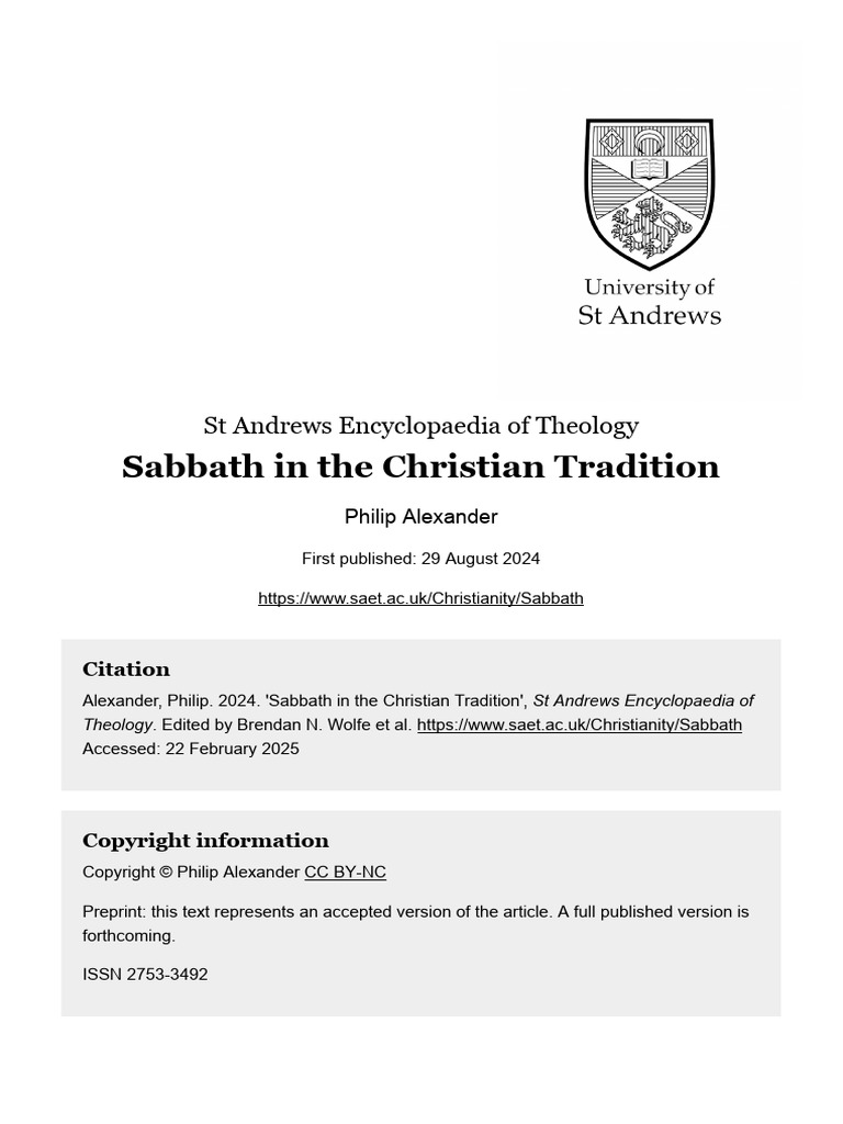 Sabbath Inn | PDF | Sabbath In Christianity | Shabbat