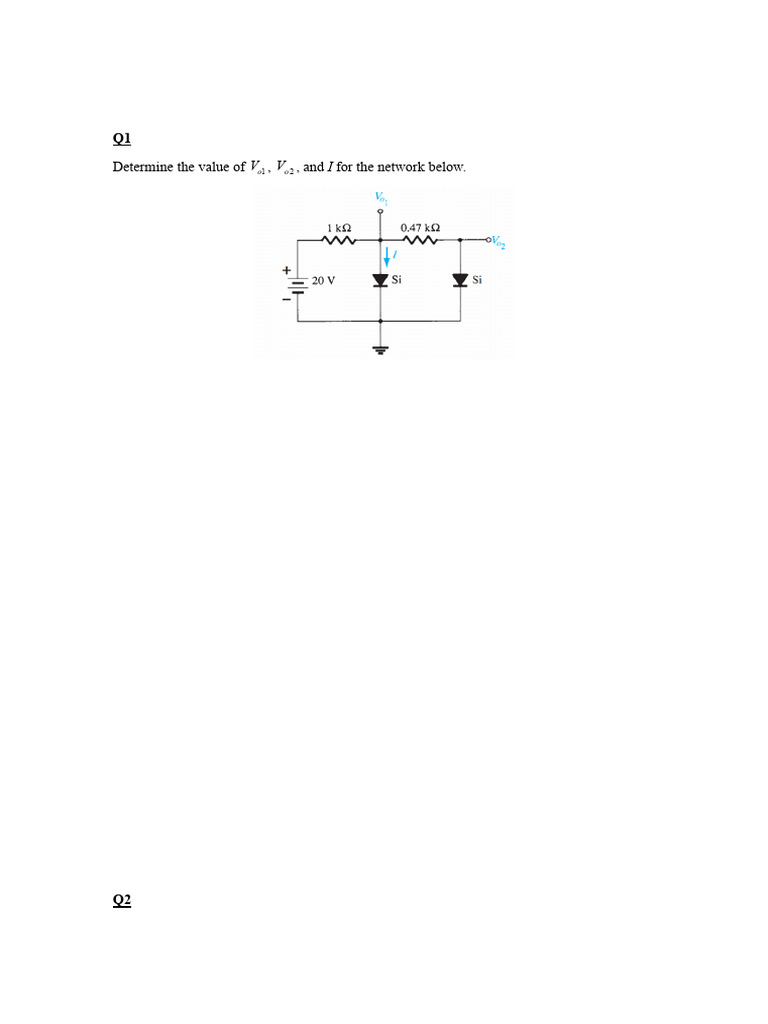 Diode Circuit Analysis and Design Tasks | PDF