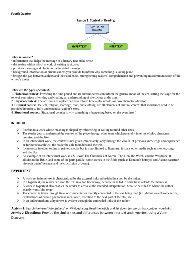 Understanding Intertextuality and Hypertext | PDF | Intertextuality ...