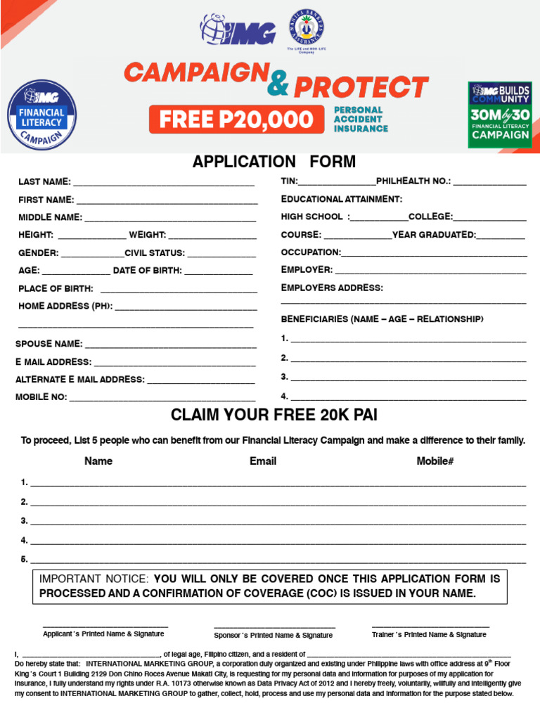 Insurance Application Form Template | PDF | Justice | Crime & Violence