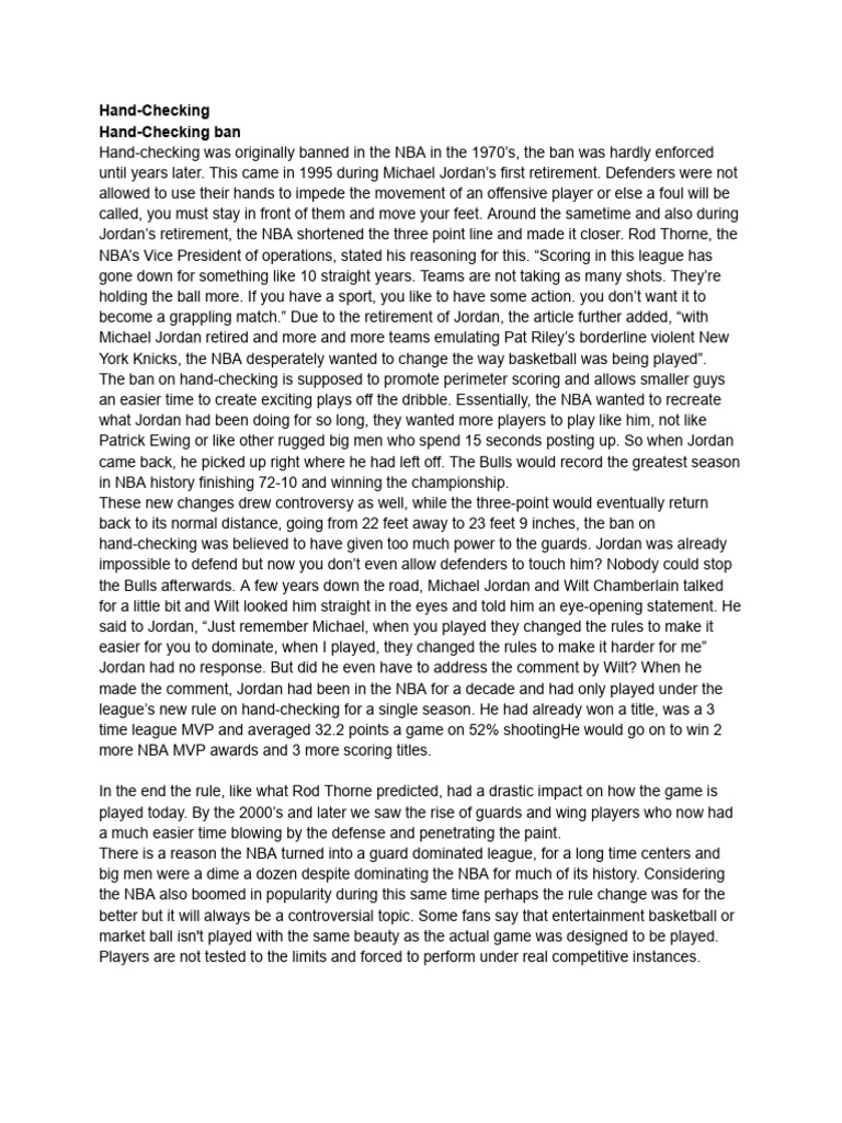 Hand-Checking | PDF | Sports | Athletic Sports