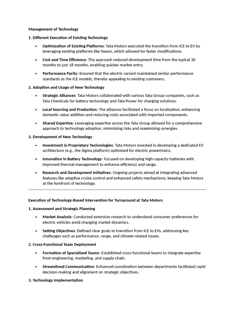 Tata Motors' EV Transition Strategy | PDF | Electric Vehicle ...