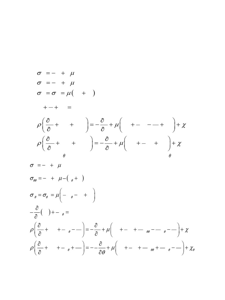 NS Equations in 2D Cylindrical Coordinates | PDF