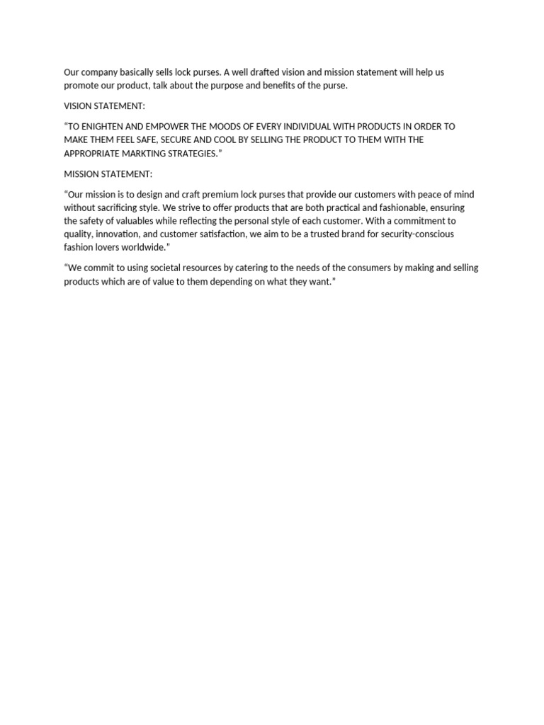 Vision and Mission Statement | PDF