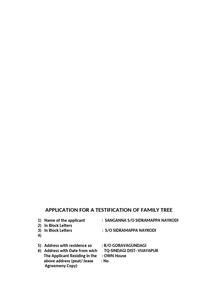 Family Tree Testification Application | PDF | Government