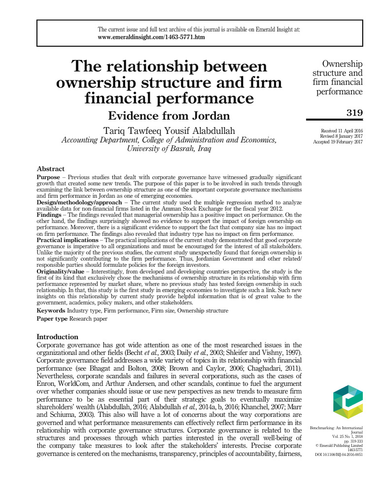 Jordan's Ownership Structure Impact | PDF | Multicollinearity ...