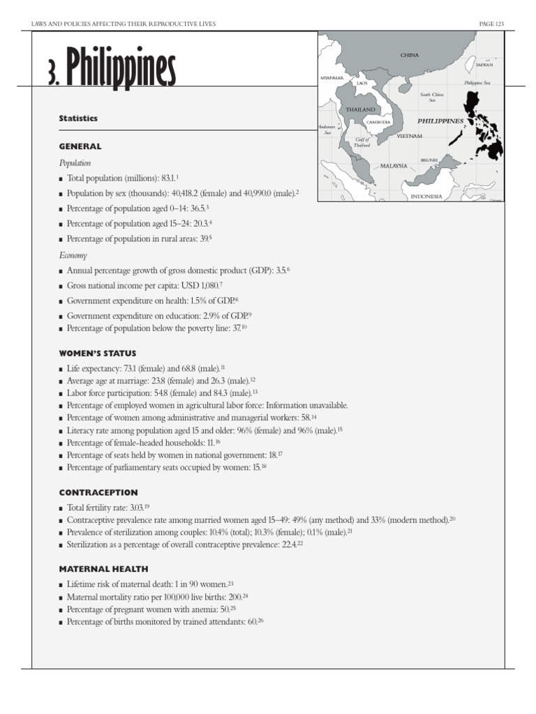 Philippines Reproductive Health Statistics | PDF | Maternal Health ...