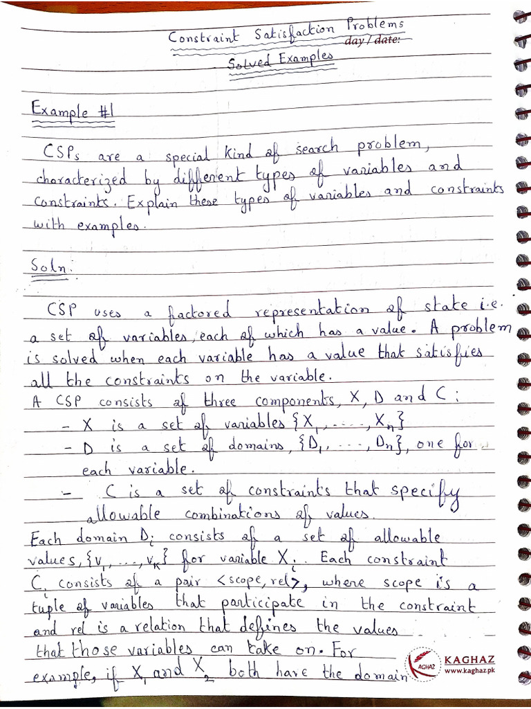 CSP SOLVED EXAMPLES 20122024 020412pm | PDF