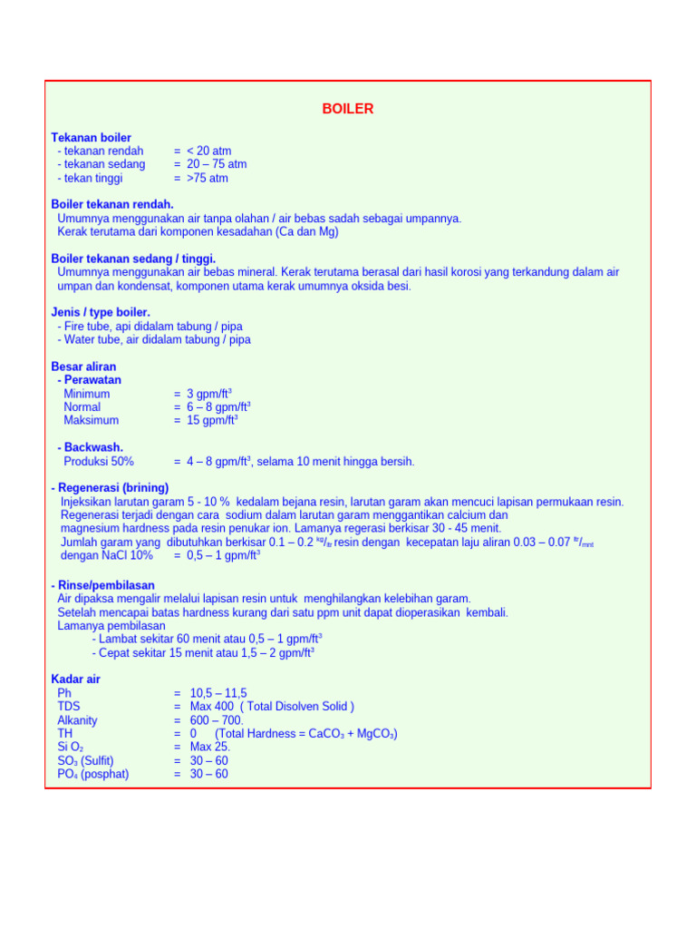 Parameter dan Perawatan Boiler Air | PDF