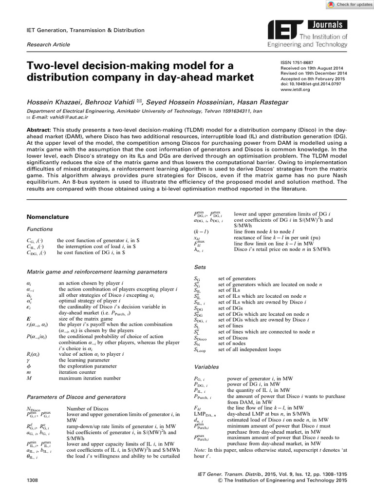 a4-IET Generation Trans Dist - 2015 - Khazaei - Two Level Decision ...