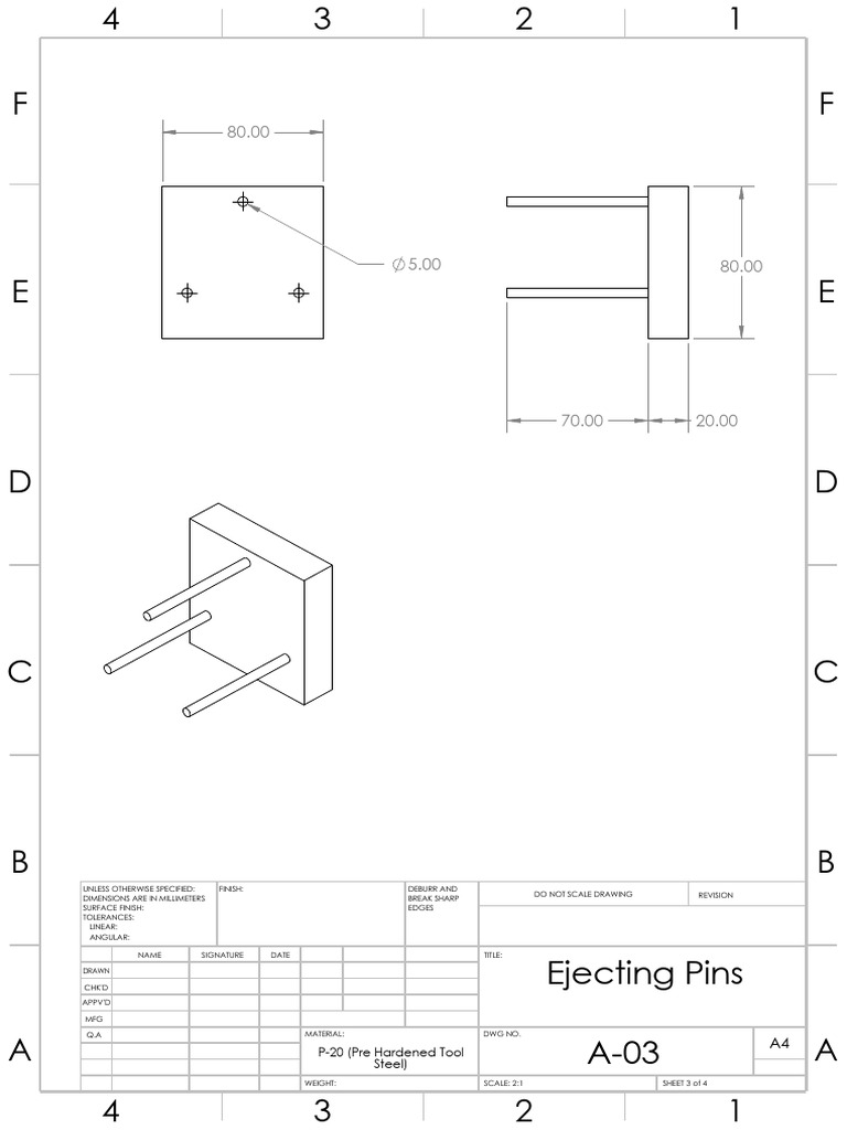 Ejecting Pins Technical Drawing | PDF | Mechanical Engineering ...