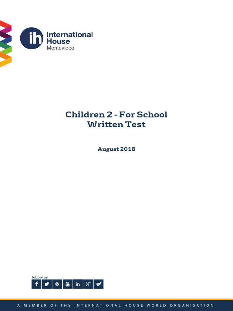 Ch2 ForSchool WrittenTest August 2018 | PDF