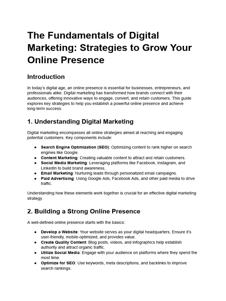 The Fundamentals of Digital Marketing - Strategies To Grow Your Online ...