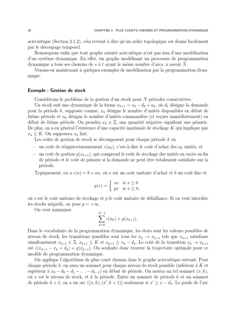 Programmation dynamique et chemins optimaux | PDF | Programmation ...