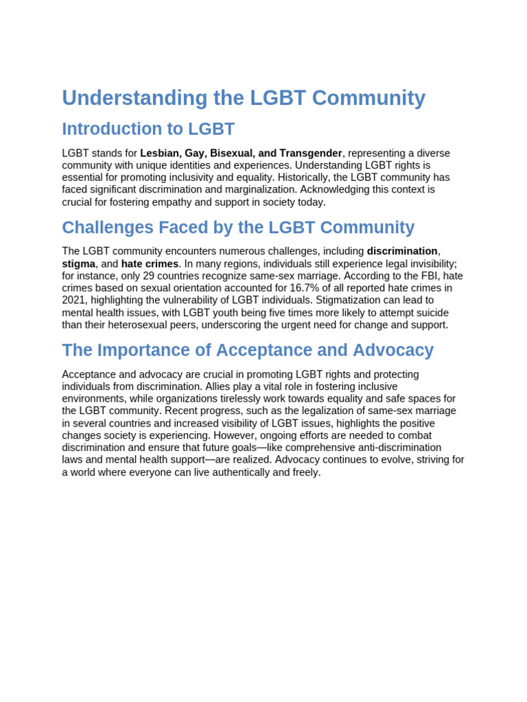 Understanding LGBT Rights and Challenges | PDF