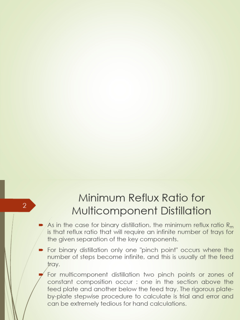 Minimum Reflux Ratio in Distillation | PDF | Distillation | Heat